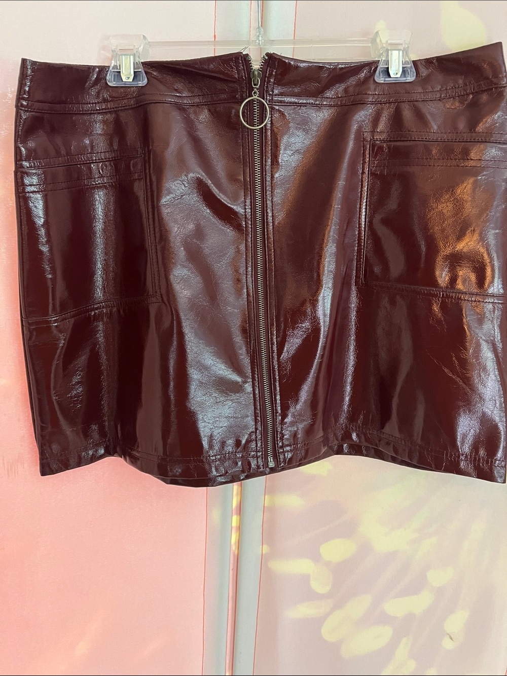 wild fable Burgundy Faux Leather Mini Skirt